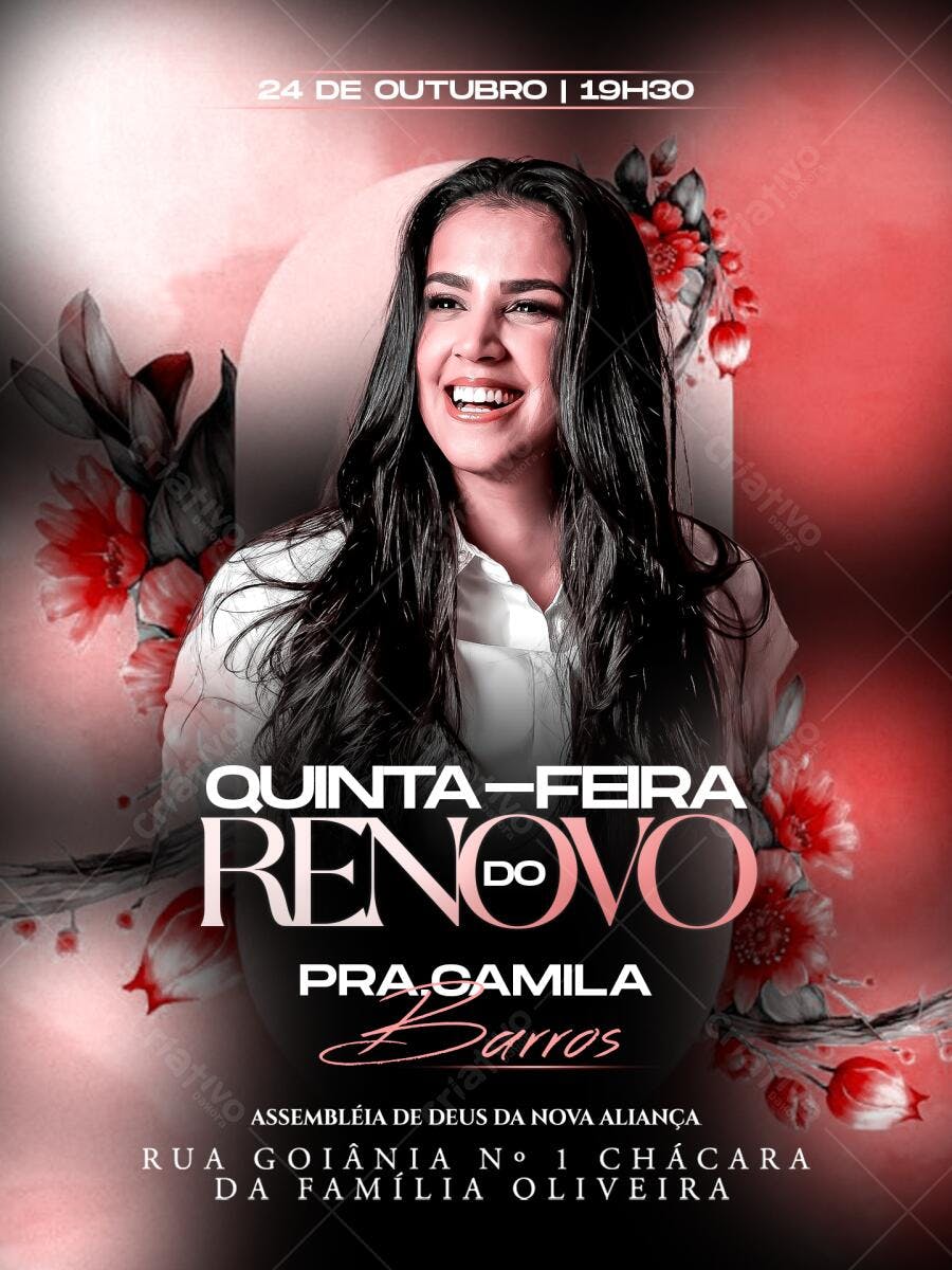 Flyer para Evento Gospel com Camila Barros PSD Editável