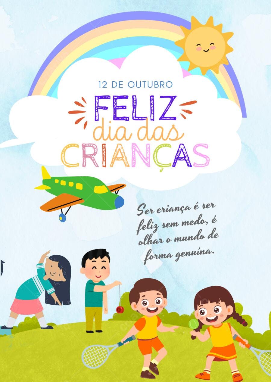 Post Instagram Dia das Crianças Colorido Editável no Canva