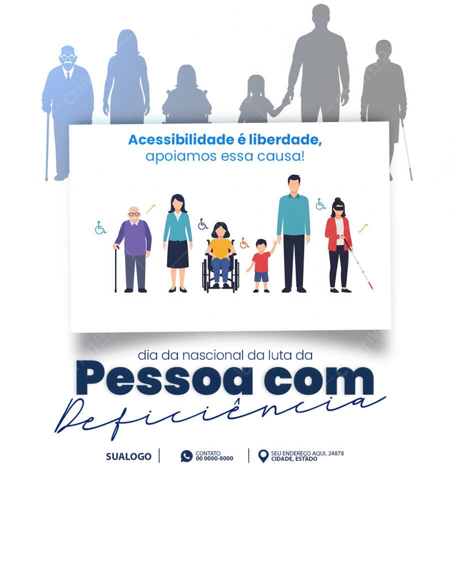 Flyer Dia Nacional da Luta da Pessoa com Deficiência PSD Editável