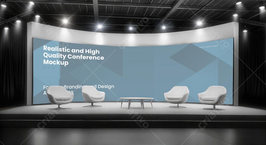 Mockup Realista de Palco para Conferência