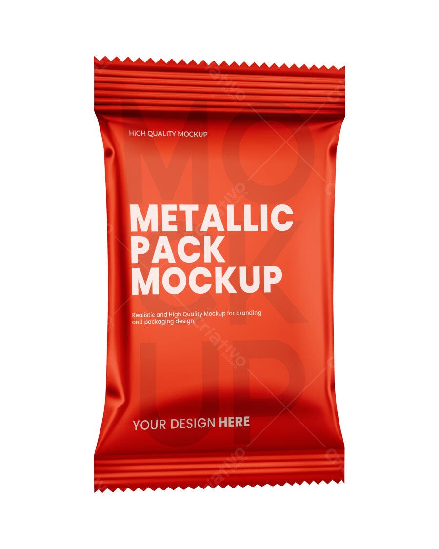 Mockup Embalagem Metálica Vermelha para Alimentos