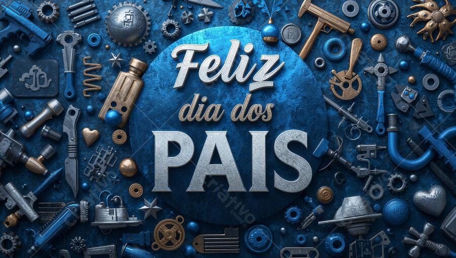 Feliz Dia dos Pais Ferramentas e Engrenagens