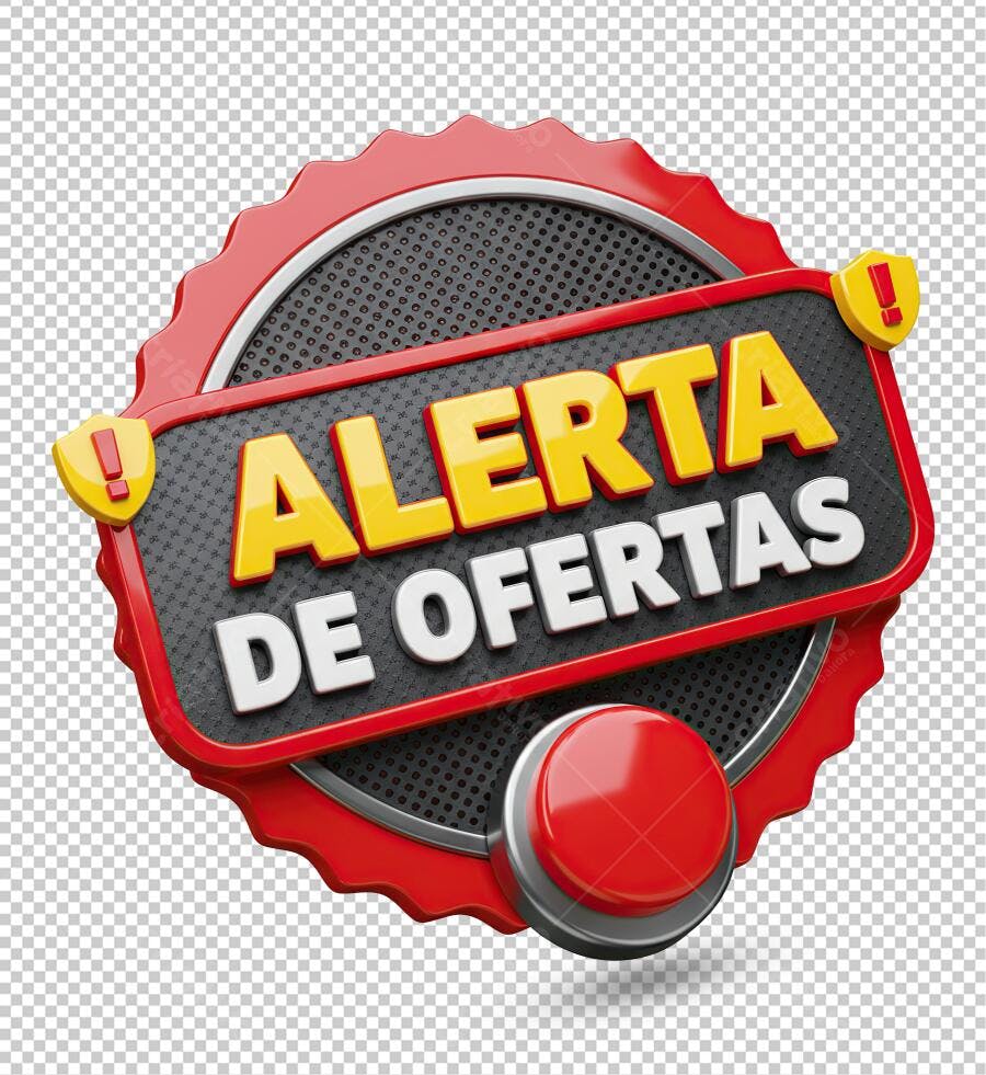 Selo Alerta de Ofertas PNG com fundo transparente