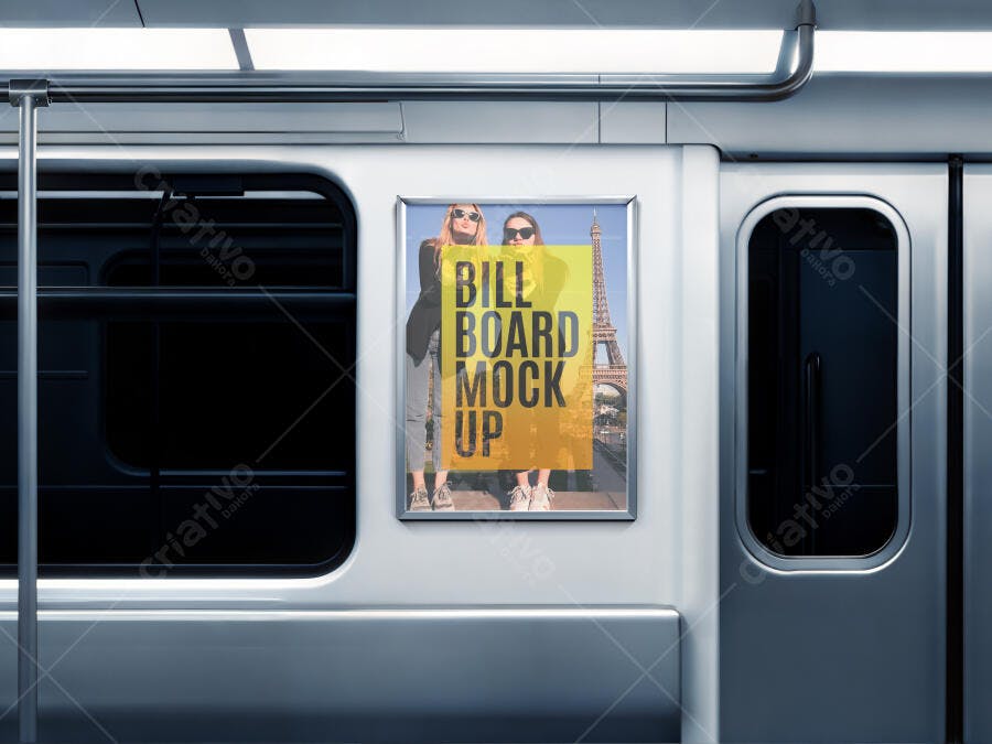 Mockup de Anúncio em Metrô - Estilo Moderno