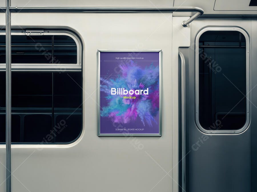 Mockup de Anúncio em Metrô com Design Moderno