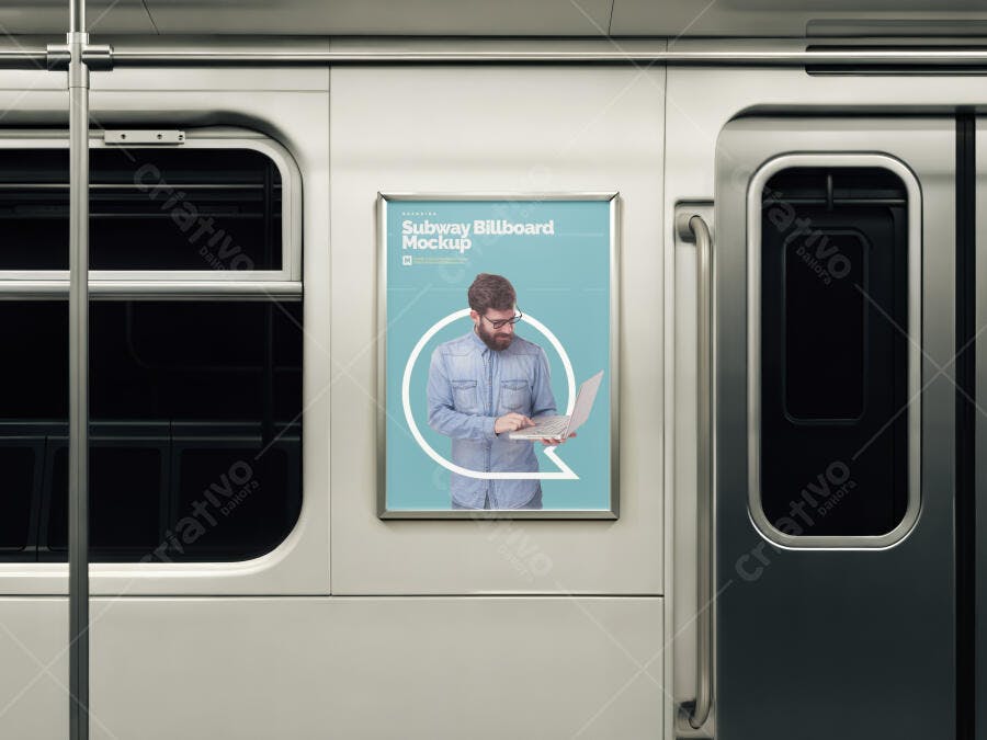 Mockup Realista de Outdoor em Metrô