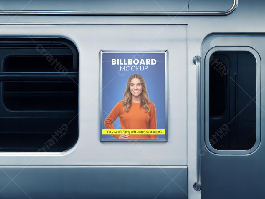 Mockup de Outdoor em Metrô: Modelo Realista