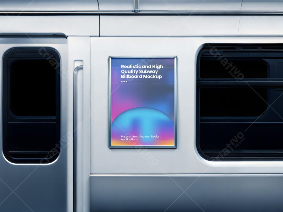 Mockup Realista de Outdoor em Metrô: Cores Vibrantes