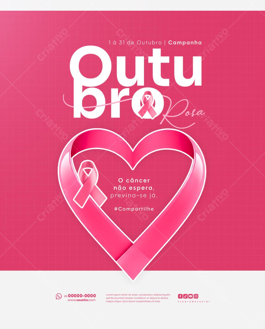 Flyer Outubro Rosa PSD Editável