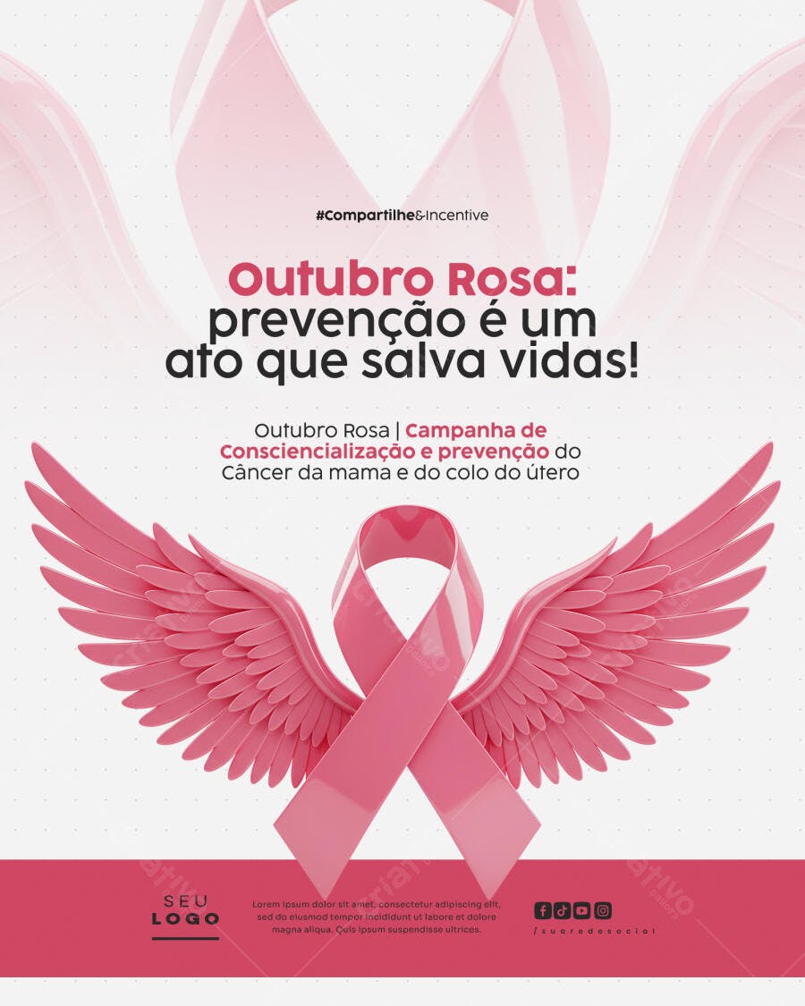 Flyer Outubro Rosa PSD Editável