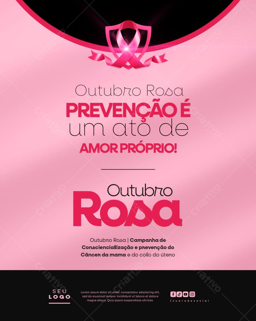 Flyer Outubro Rosa PSD Editável