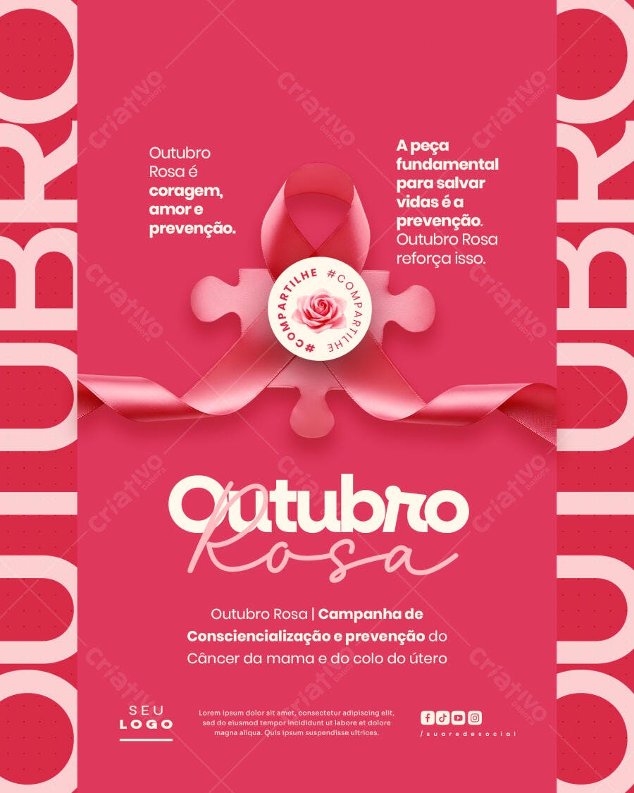 Flyer Outubro Rosa PSD Editável