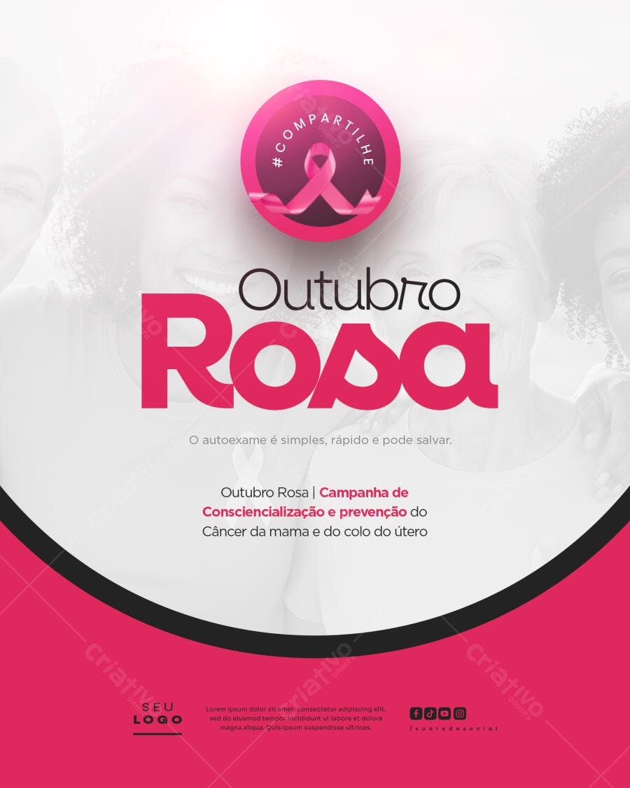 Flyer Outubro Rosa PSD Editável
