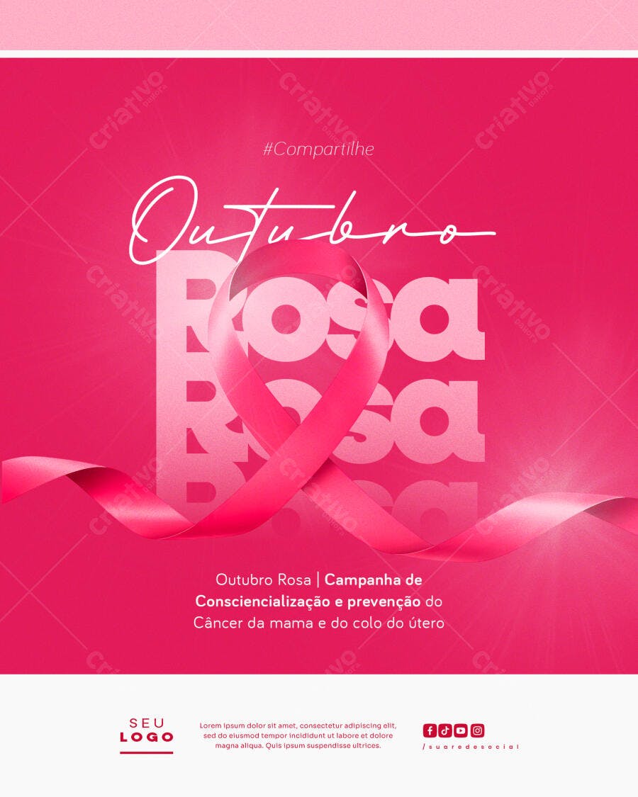 Post para Outubro Rosa PSD Editável