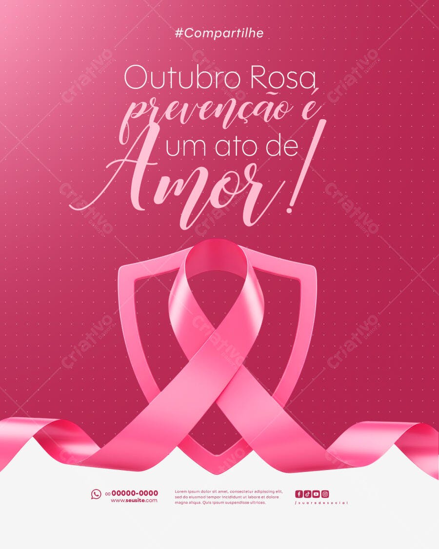 Flyer Outubro Rosa PSD Editável