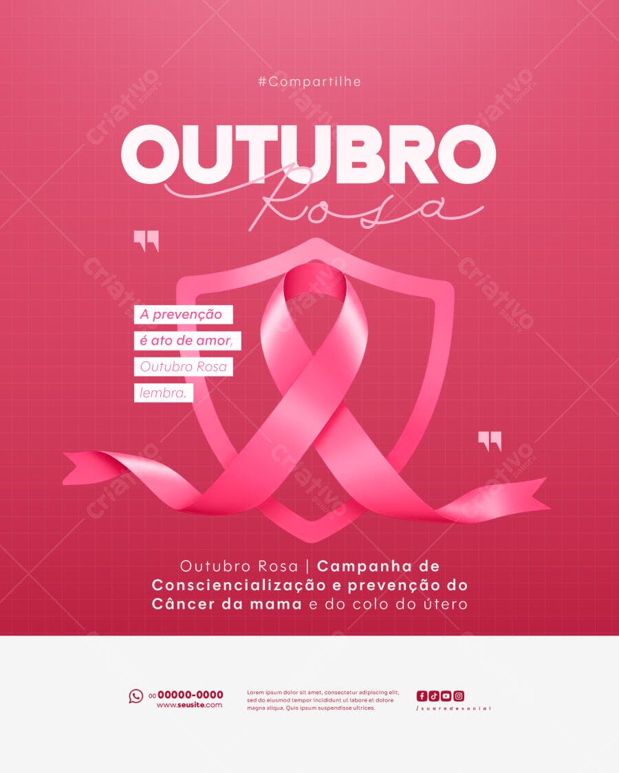 Flyer Outubro Rosa PSD Editável