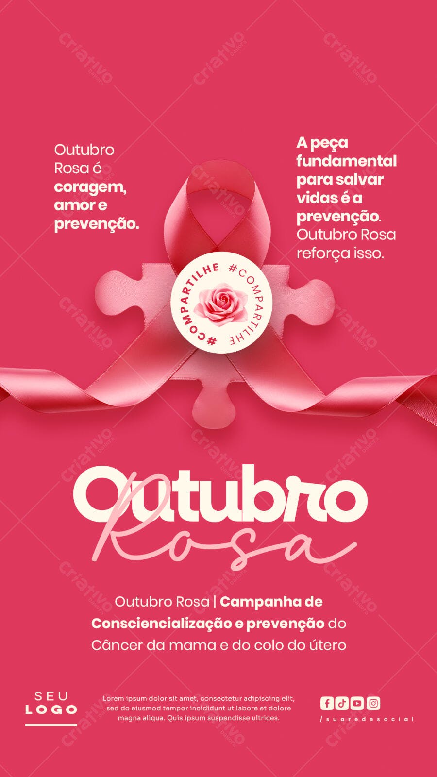 Flyer Outubro Rosa PSD Editável