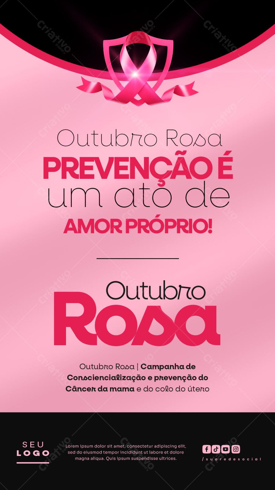 Flyer Outubro Rosa PSD Editável