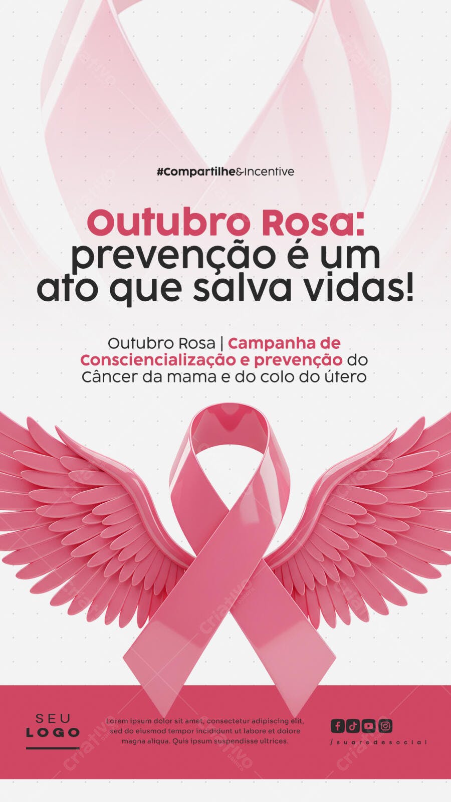 Flyer Outubro Rosa PSD Editável