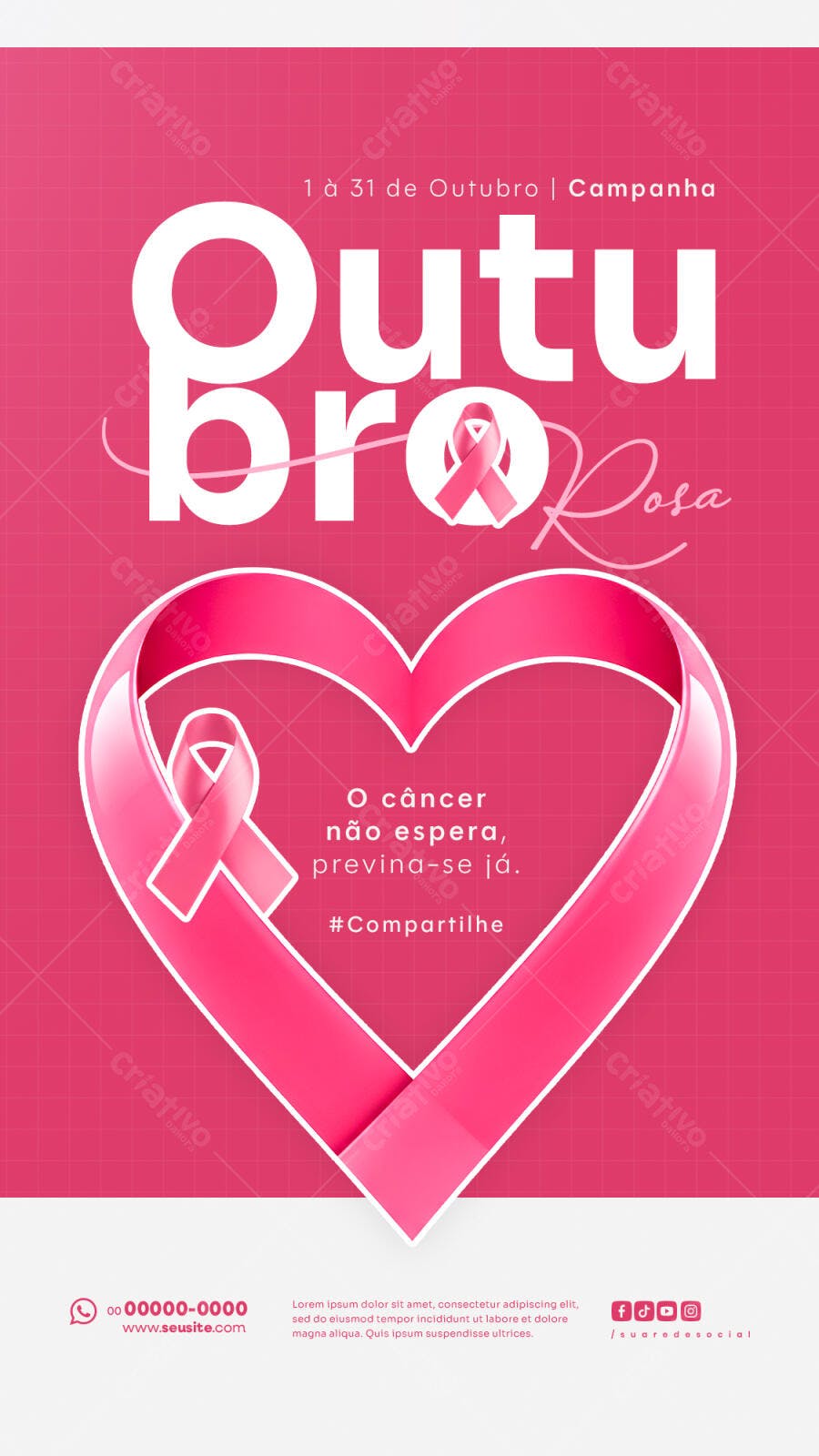 Flyer Outubro Rosa PSD Editável