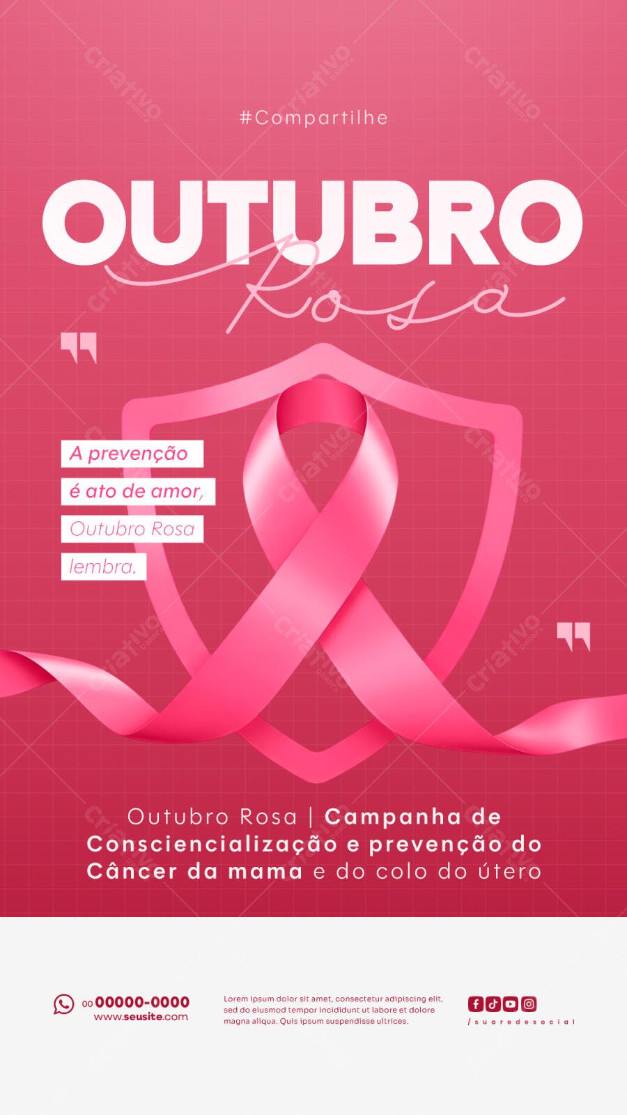 Flyer Outubro Rosa PSD Editável