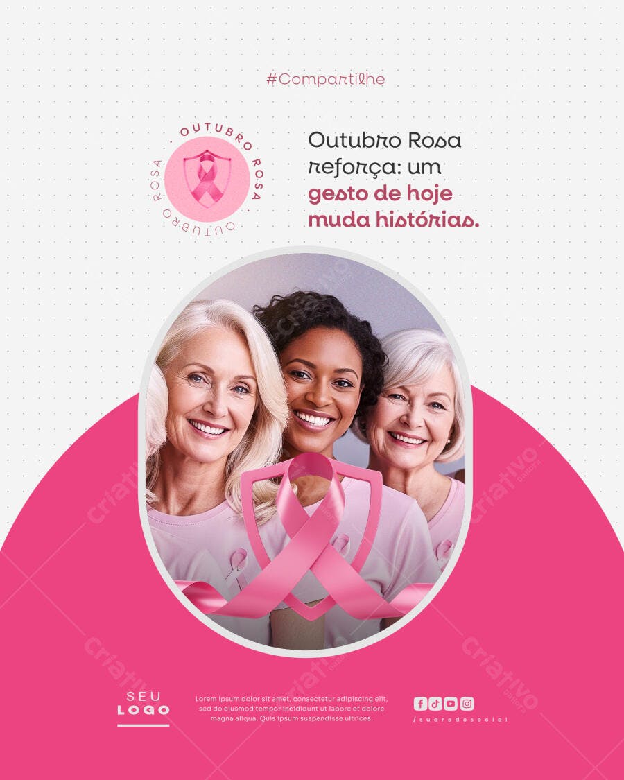 Post para Outubro Rosa PSD Editável