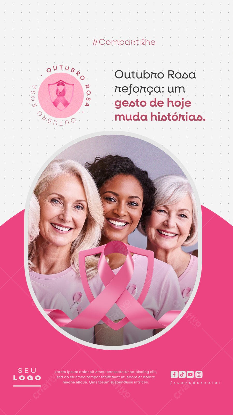 Flyer Outubro Rosa PSD Editável