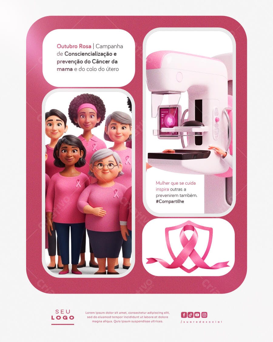 Post para Outubro Rosa PSD Editável