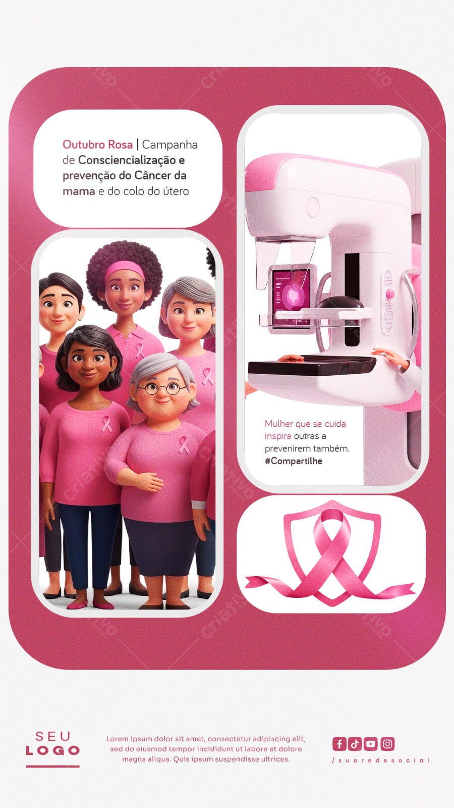 Flyer Outubro Rosa PSD Editável