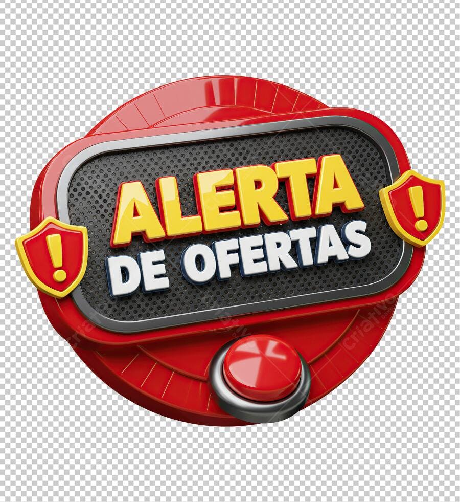 Selo Alerta de Ofertas PNG com fundo transparente