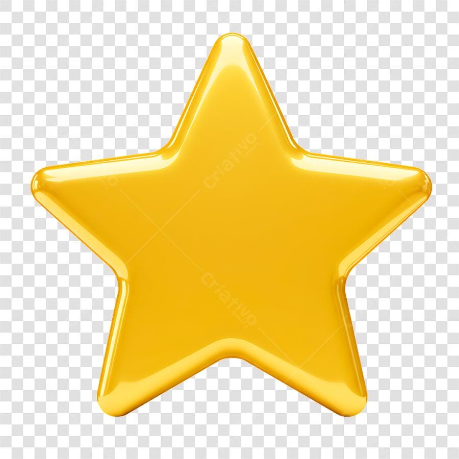 Icone Estrela Dourada PNG com fundo transparente