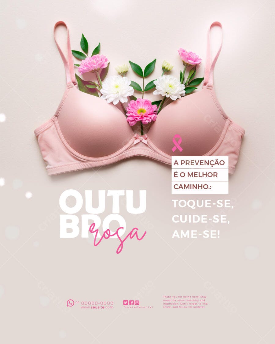 Flyer Outubro Rosa PSD Editável
