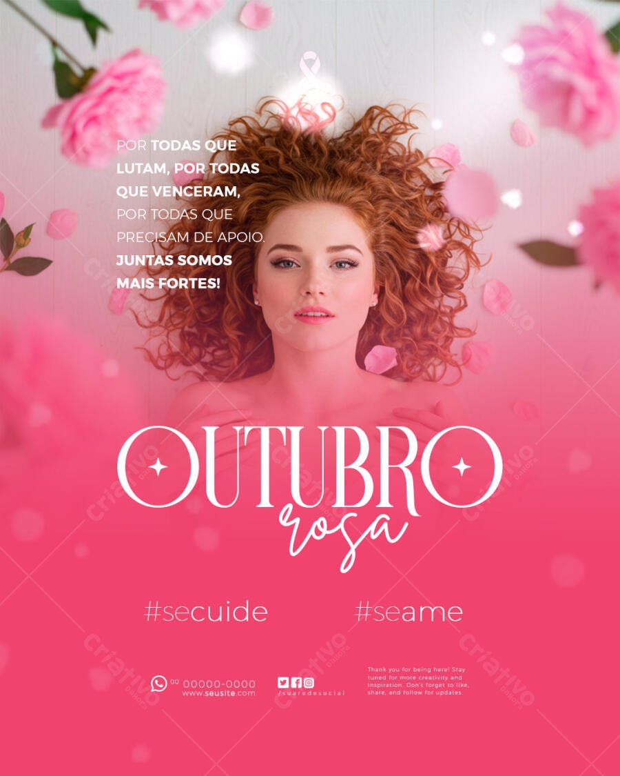 Flyer Outubro Rosa PSD Editável
