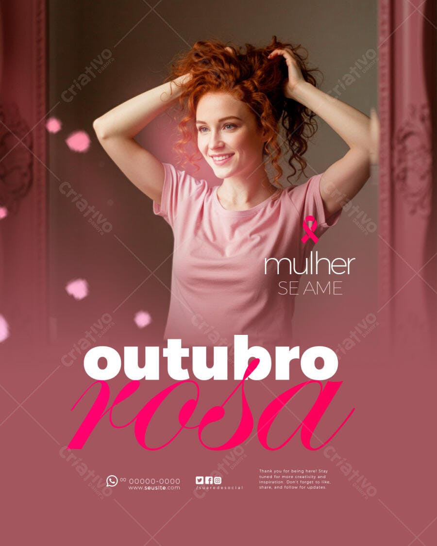 Flyer Outubro Rosa PSD Editável