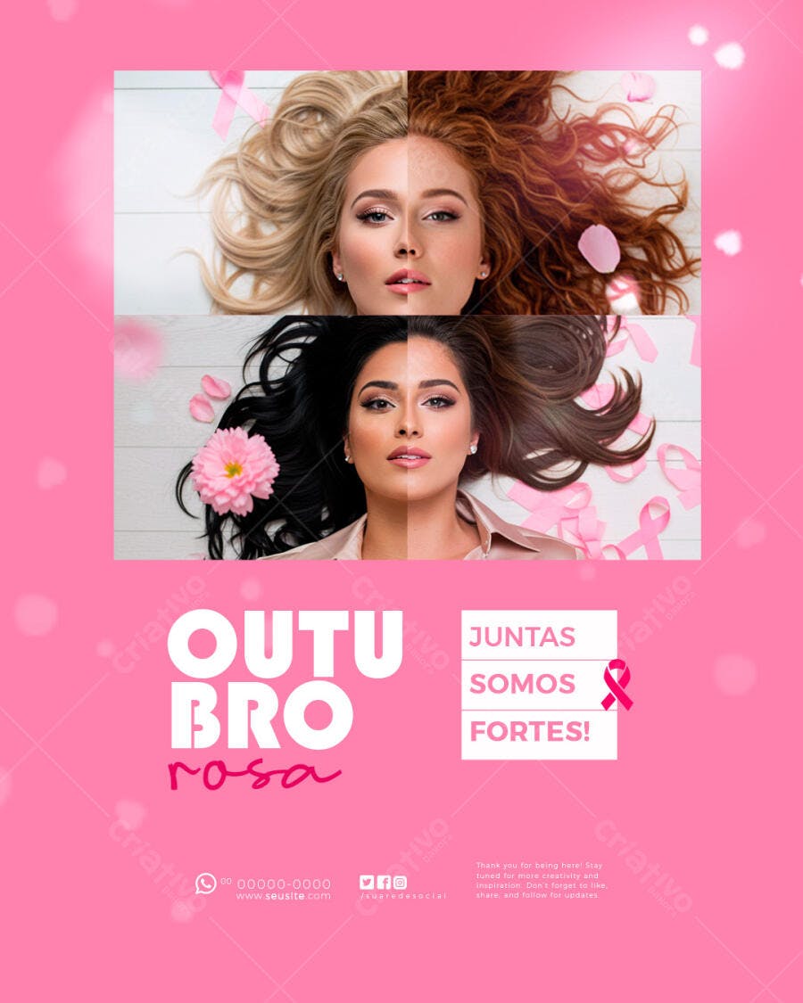 Flyer Outubro Rosa PSD Editável