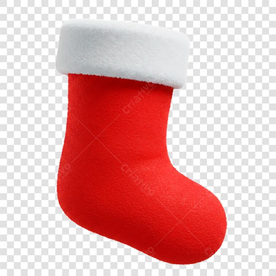 Icone de Meia de Natal Vermelha para o Natal e Ano Novo PNG com fundo transparente