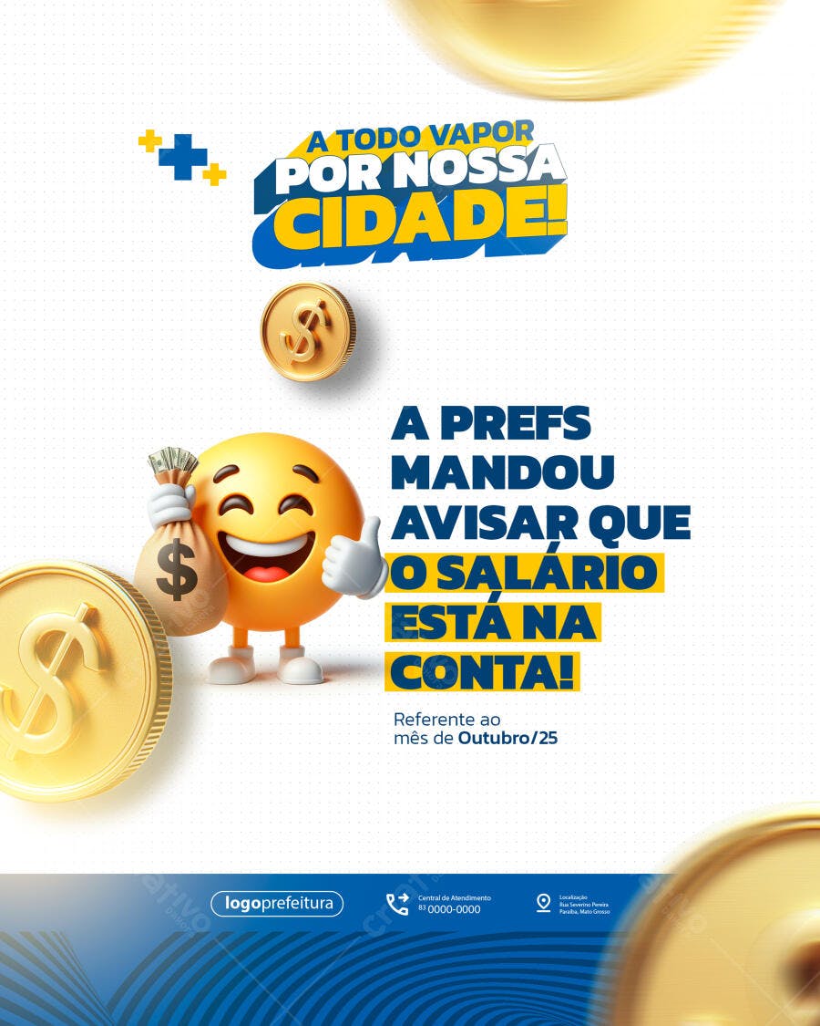 Postagem Salário na Conta PSD Editável