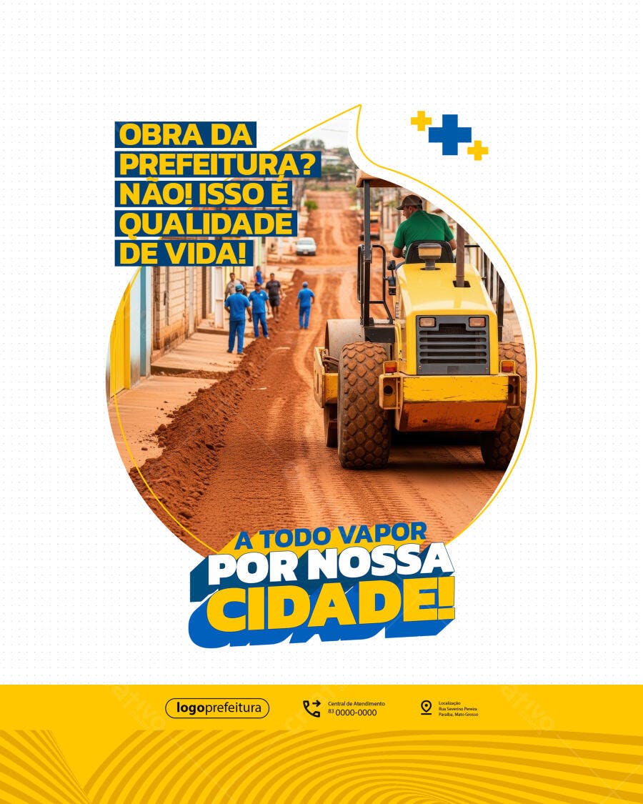 Flyer Obras Públicas PSD Editável