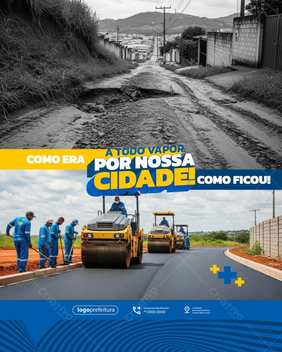 PSD para Antes e Depois de Obras Públicas PSD Editável