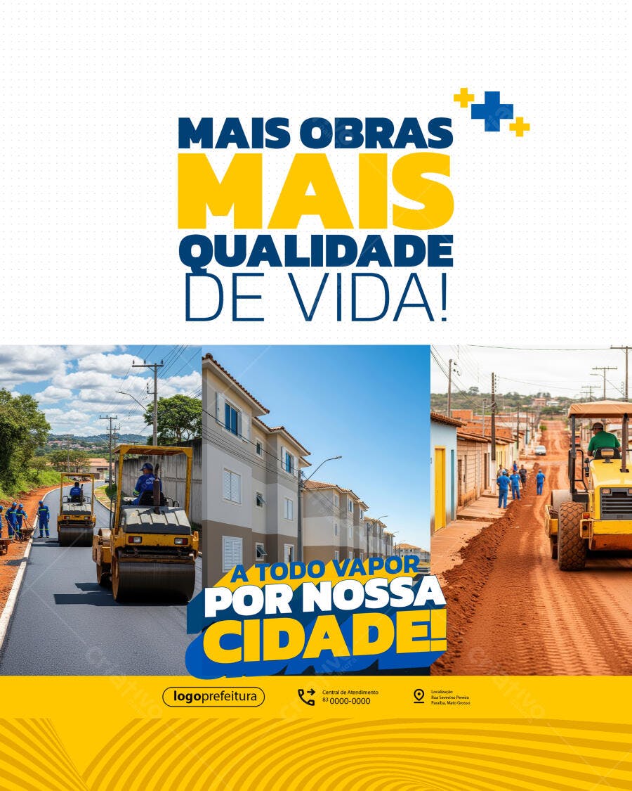 Flyer Obras Públicas PSD Editável