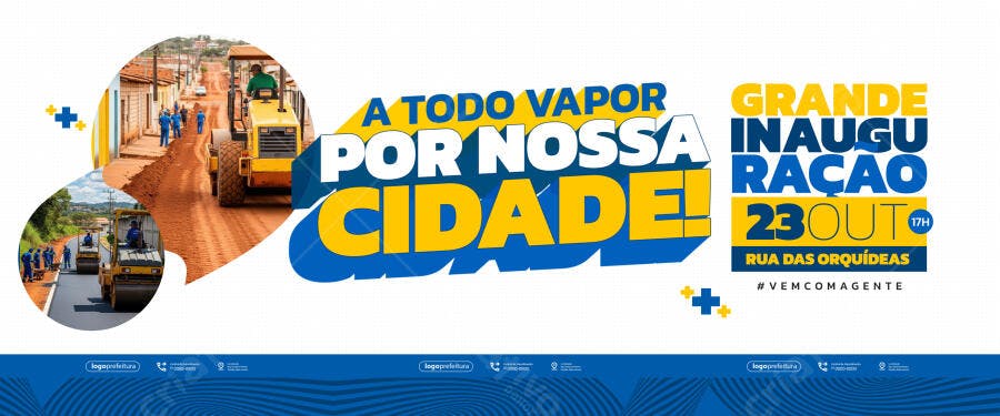 Flyer para Inauguração de Obras PSD Editável