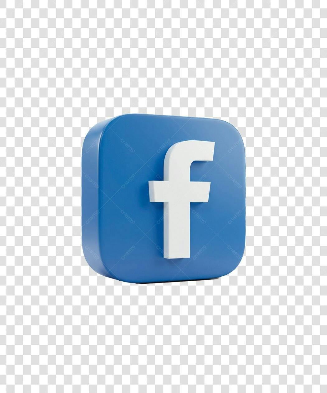 Icone Facebook 3D PNG com fundo transparente