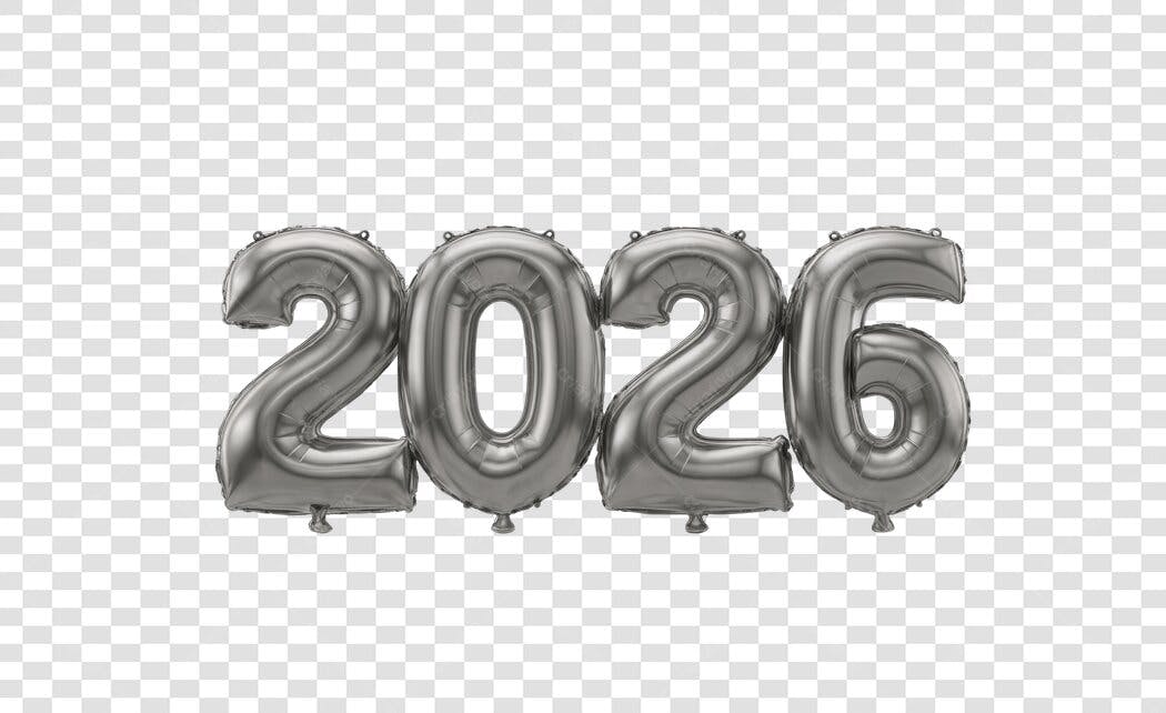 Balões 2026 Ano Novo PNG com fundo transparente