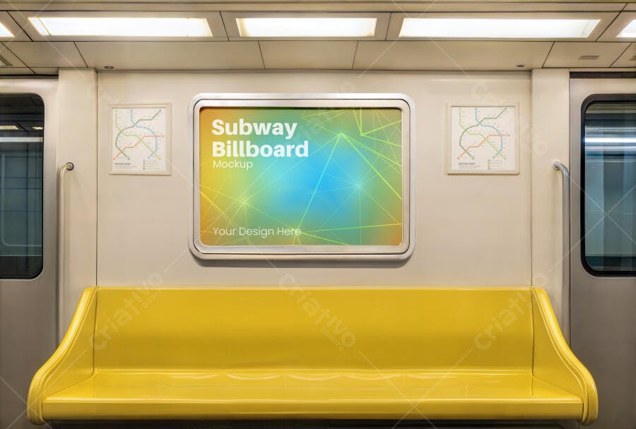 Mockup de Anúncio em Metrô: Design Moderno