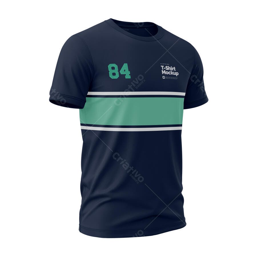 Mockup Camiseta Esporte Azul Marinho e Verde Água