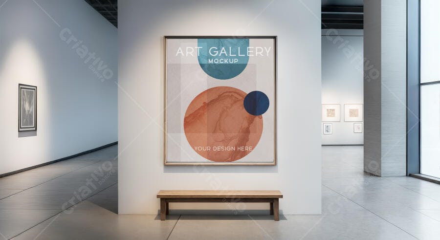 Mockup de Quadro em Galeria de Arte Moderna