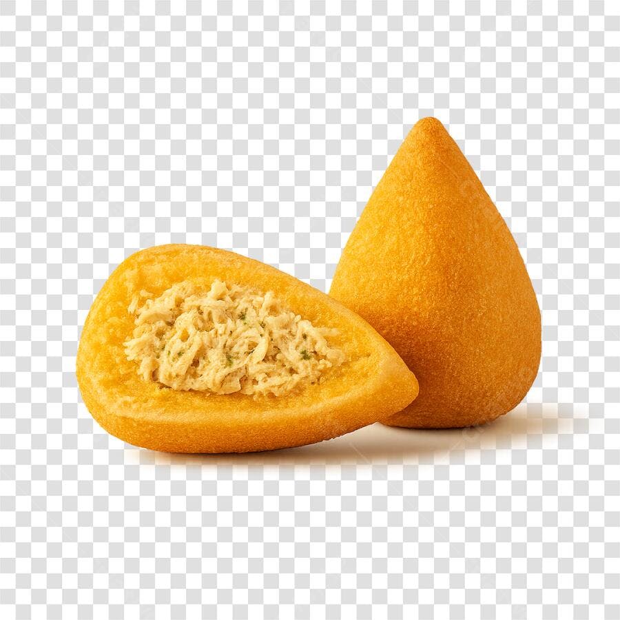Imagem de Coxinha de Frango Frita com recheio PNG com fundo transparente
