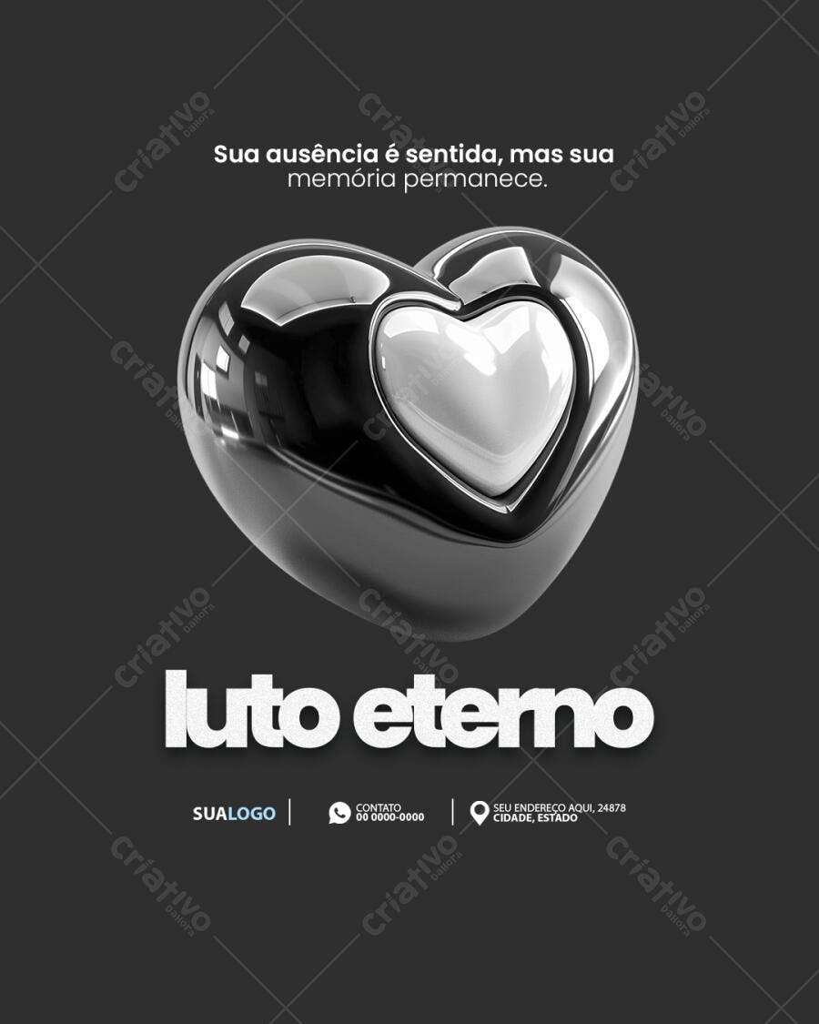 Flyer para Luto Eterno e Memória PSD Editável