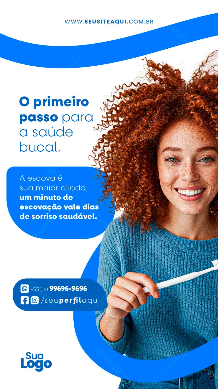 Flyer O Primeiro Passo para a Saúde Bucal PSD Editável