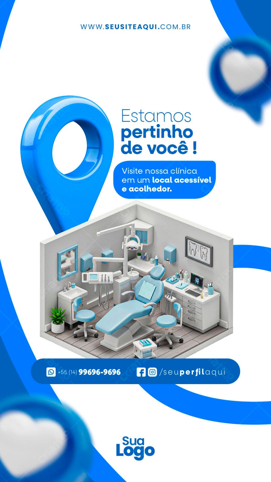 Flyer para Clínica Odontológica Perto de Você PSD Editável